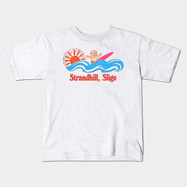 Strandhill, Co Sligo - Irish Retro Surf Gift Design Kids T-Shirt by feck!